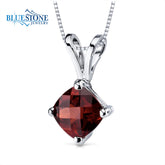 14 Karat White Gold Pendant with One 6mm Square Cushion Cut 1.00 Carat
